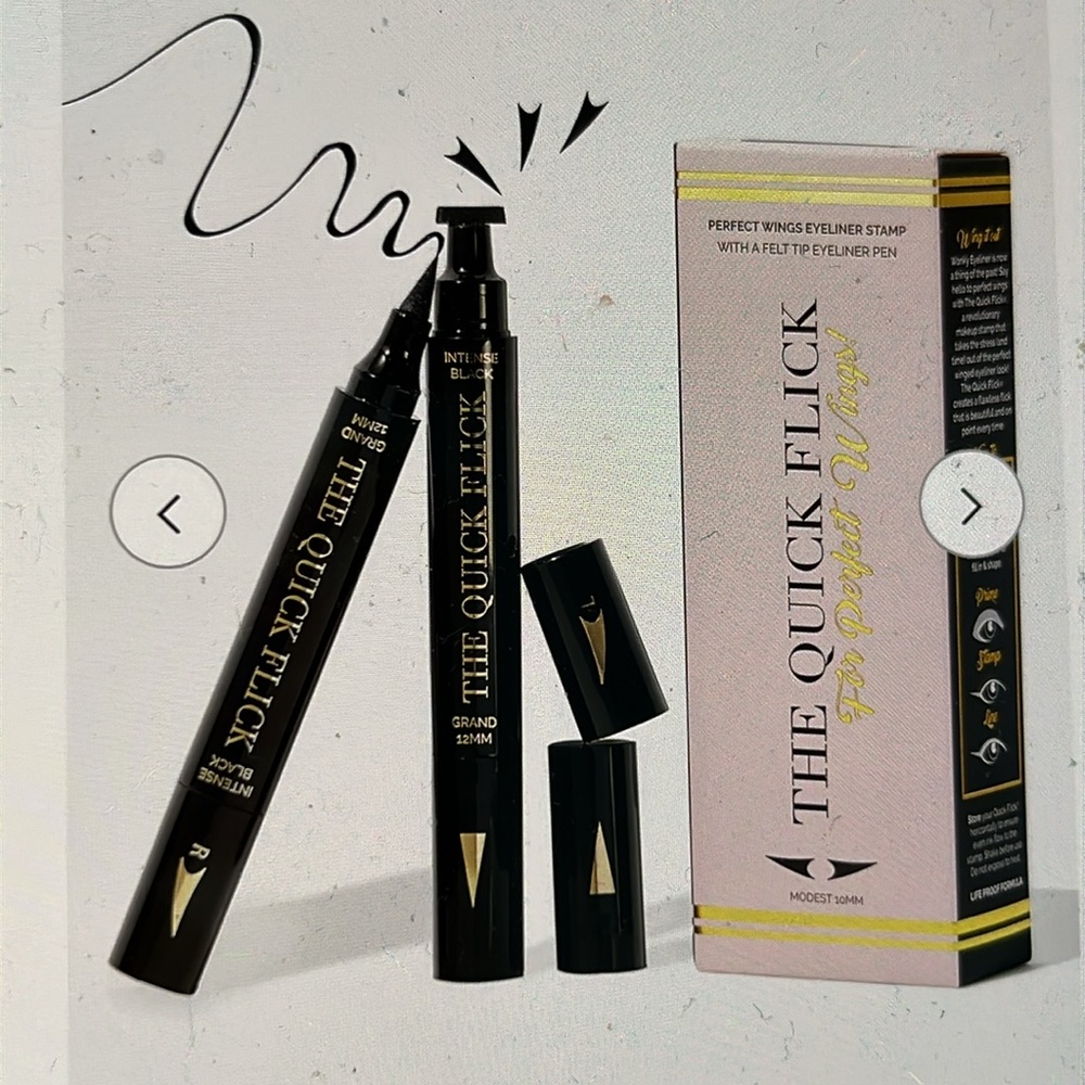 NEW  The Qwick Flick Perfect Wings Eyeliner Stamp & Felt Tip Eyeliner Pen 10mm